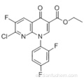 Ácido 1,8-naftiridina-3-carboxílico, 7-cloro-1- (2,4-difluorofenil) -6-fluoro-1,4-dihidro-4-oxo, etil éster CAS 100491-29-0